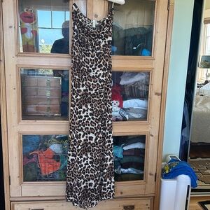 Leopard Print Strapless Dress